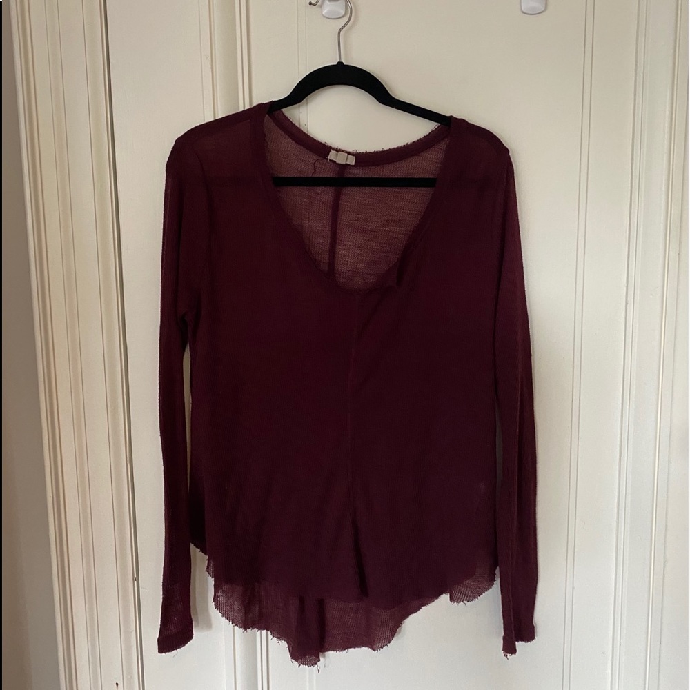 Urban Outfitters Ecoté Maroon Long-Sleeve (semi-see through)